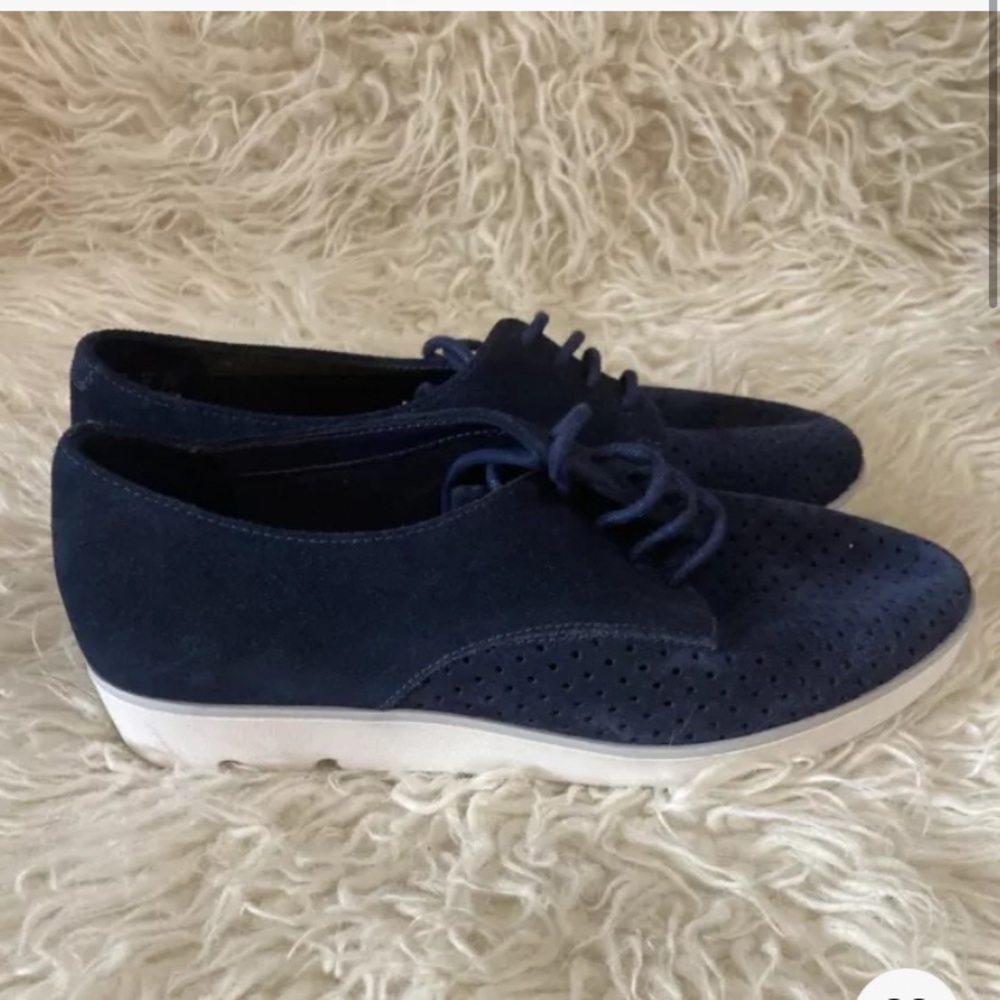 4-21 Clarks Somerset Blue Suede Shoes Sneakers 6